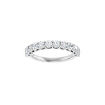 Round Lab-Grown Diamond Shared-Prong Half Eternity Band in 14K Gold - 14K White Gold