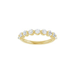Round Lab-Grown Diamond Shared-Prong Half Eternity Band in 14K Gold or Platinum - 14K Yellow Gold