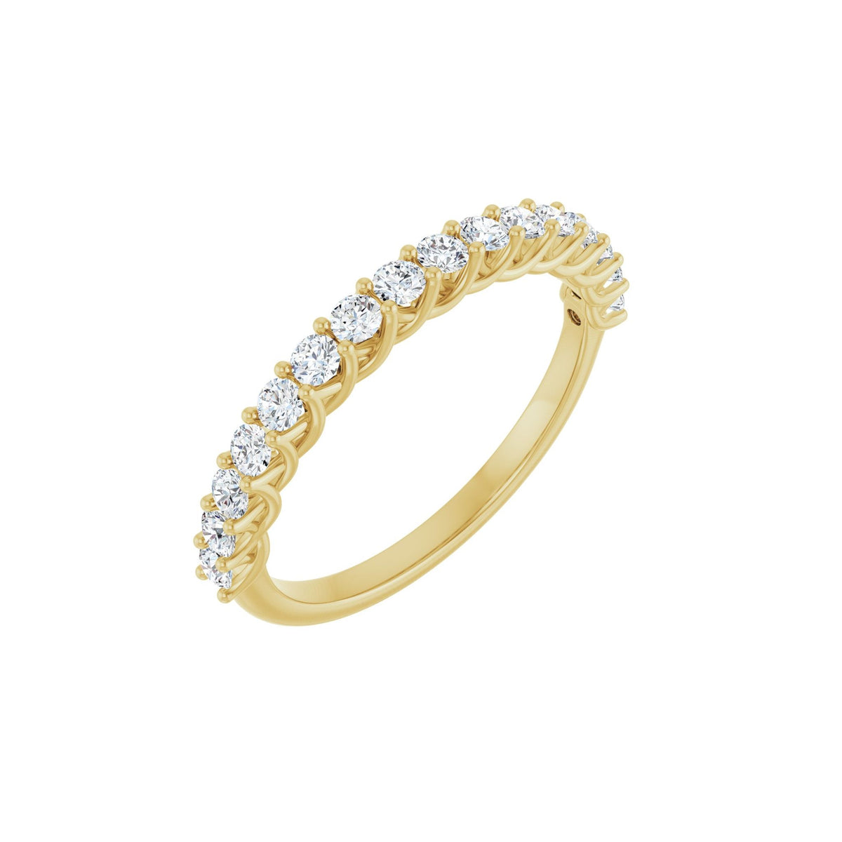 Round Lab-Grown Diamond Woven-Design Half Eternity Band in 14K Gold - 14K Yellow Gold