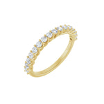 Round Lab-Grown Diamond Woven-Design Half Eternity Band in 14K Gold - 14K Yellow Gold
