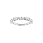 Round Lab-Grown Diamond Woven-Design Half Eternity Band in 14K Gold - 14K White Gold