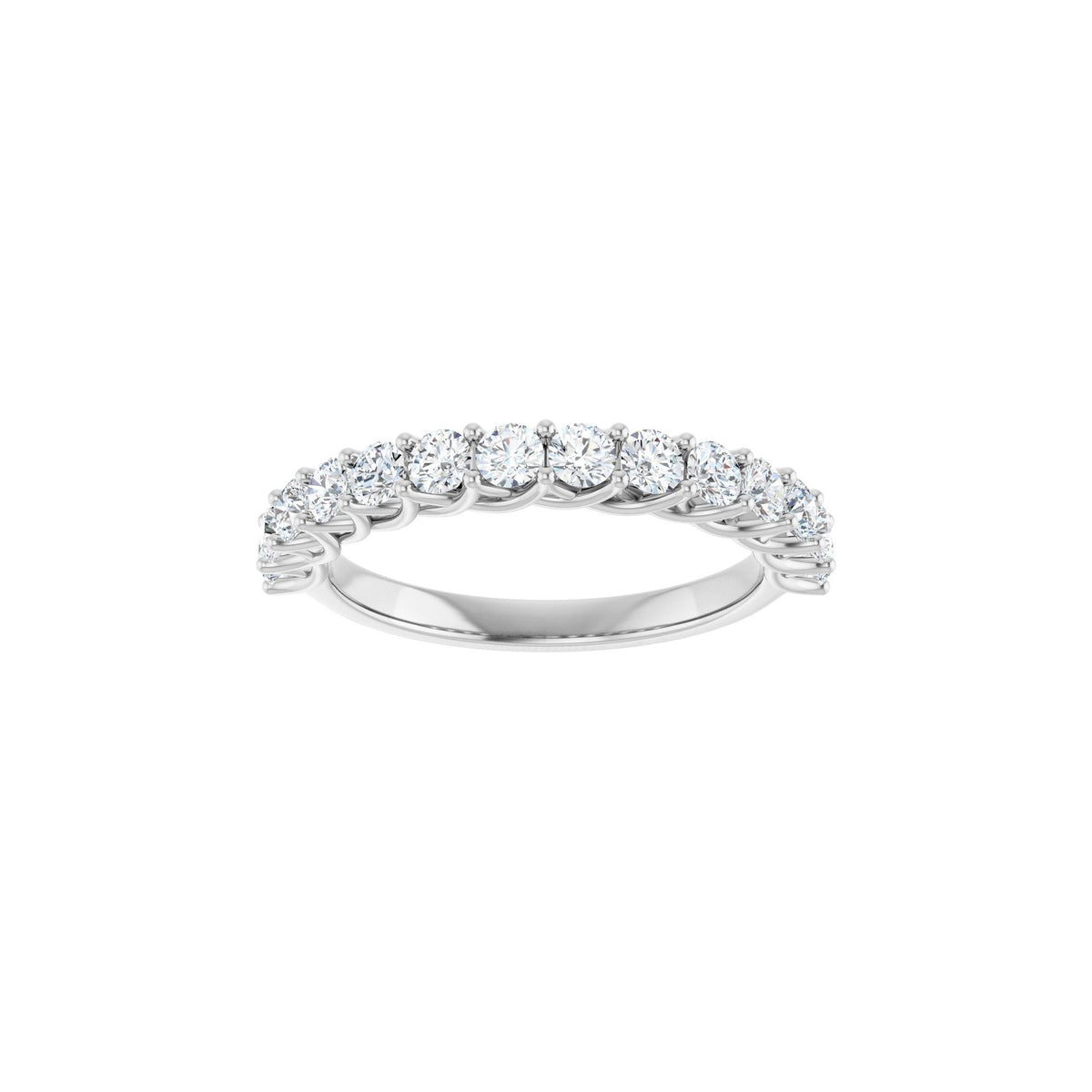 Round Lab-Grown Diamond Woven-Design Half Eternity Band in 14K Gold - 14K White Gold