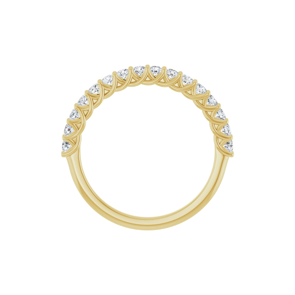 Round Lab-Grown Diamond Woven-Design Half Eternity Band in 14K Gold - 14K Yellow Gold