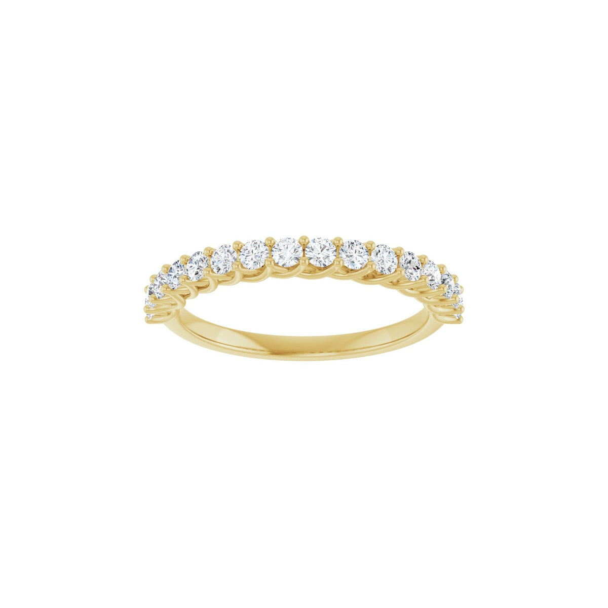 Round Lab-Grown Diamond Woven-Design Half Eternity Band in 14K Gold - 14K Yellow Gold