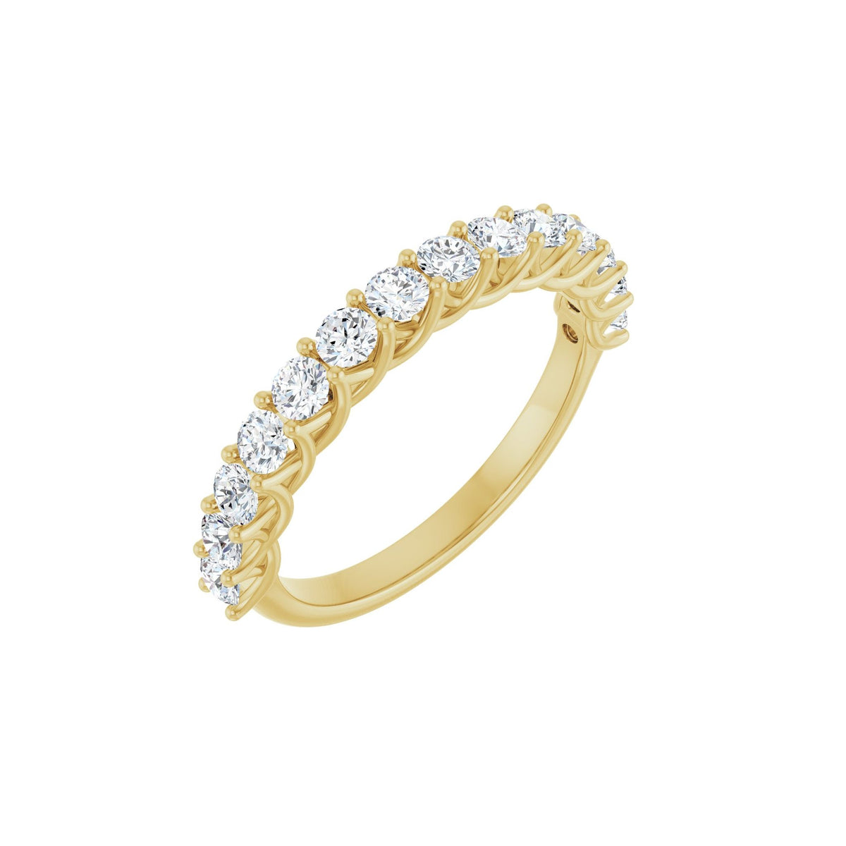 Round Lab-Grown Diamond Woven-Design Half Eternity Band in 14K Gold - 14K Yellow Gold
