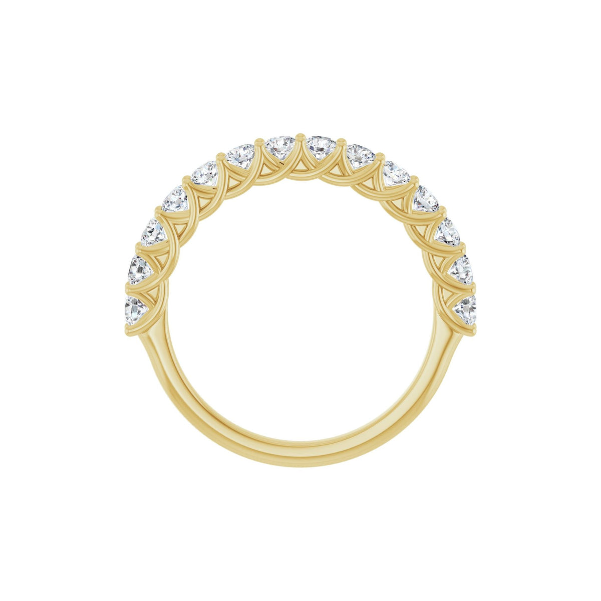 Round Lab-Grown Diamond Woven-Design Half Eternity Band in 14K Gold - 14K Yellow Gold