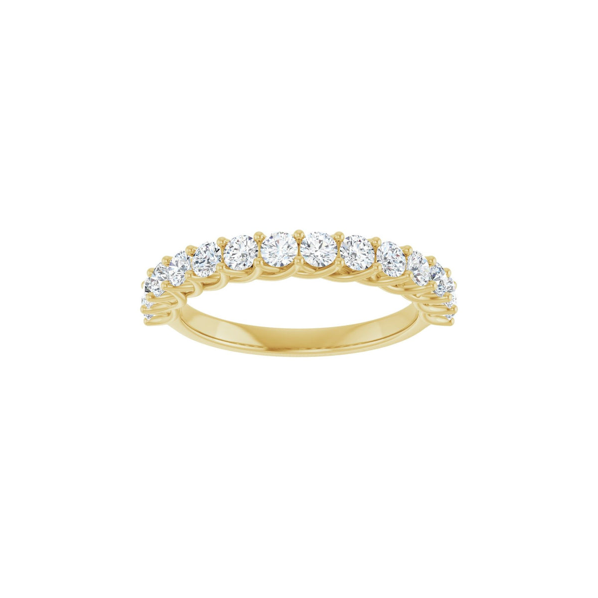 Round Lab-Grown Diamond Woven-Design Half Eternity Band in 14K Gold - 14K Yellow Gold