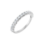 Round Lab-Grown Diamond Woven-Design Half Eternity Band in 14K Gold - 14K White Gold