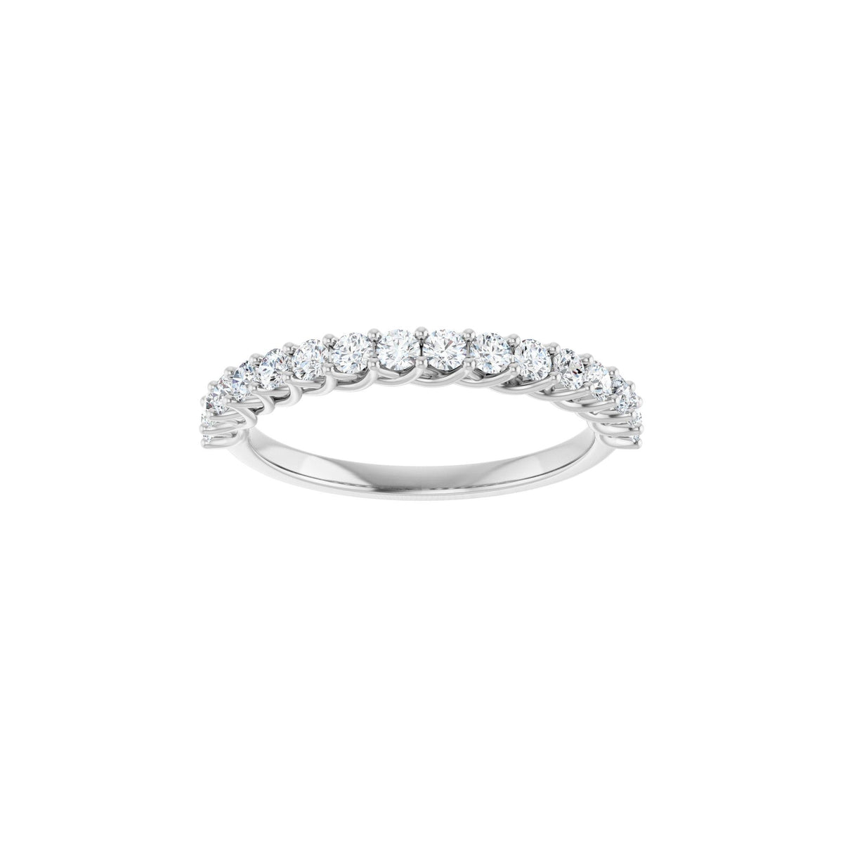 Round Lab-Grown Diamond Woven-Design Half Eternity Band in 14K Gold - 14K White Gold