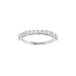 Round Lab-Grown Diamond Woven-Design Half Eternity Band in 14K Gold - 14K White Gold