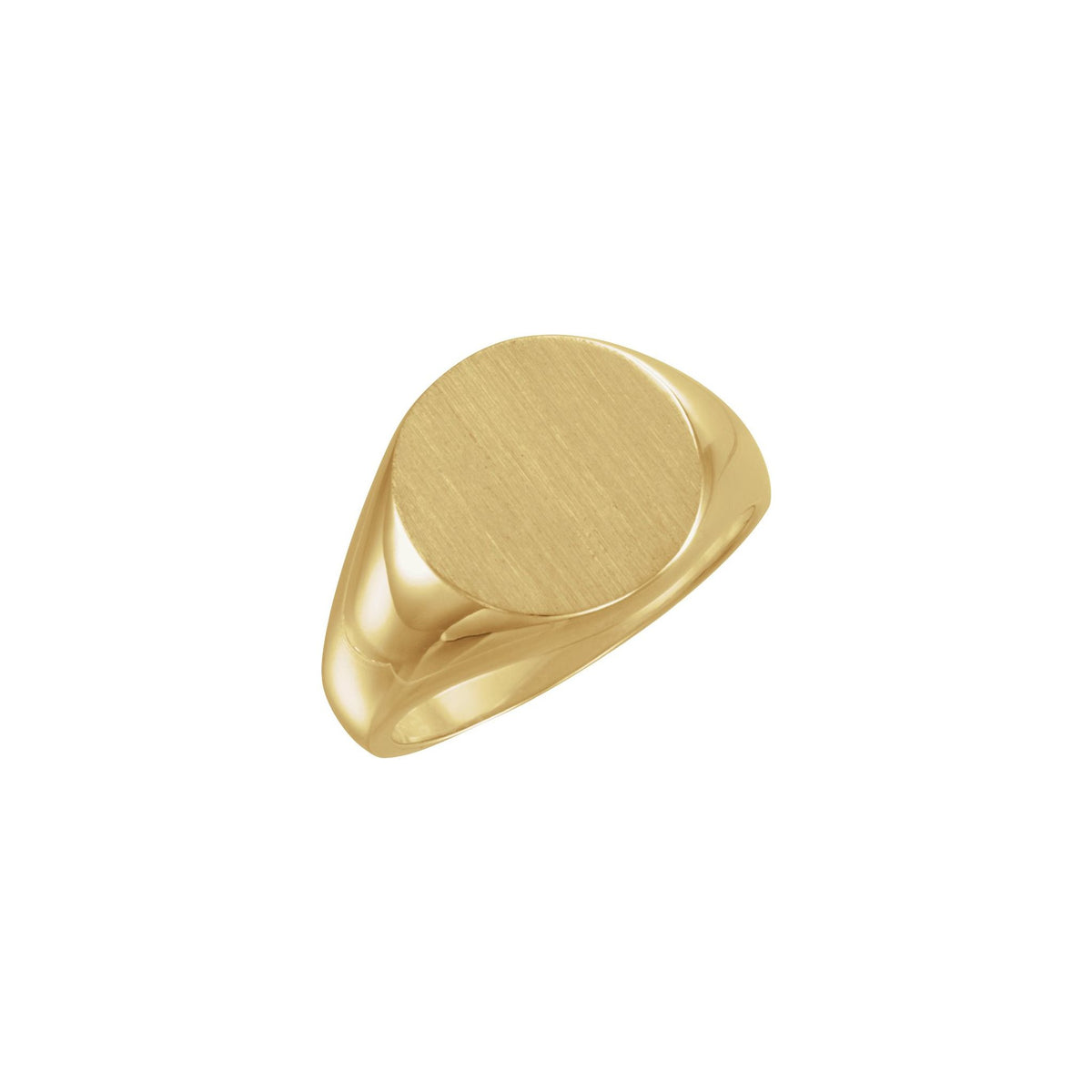 Round Signet Ring in 14K Gold - 14K Yellow Gold