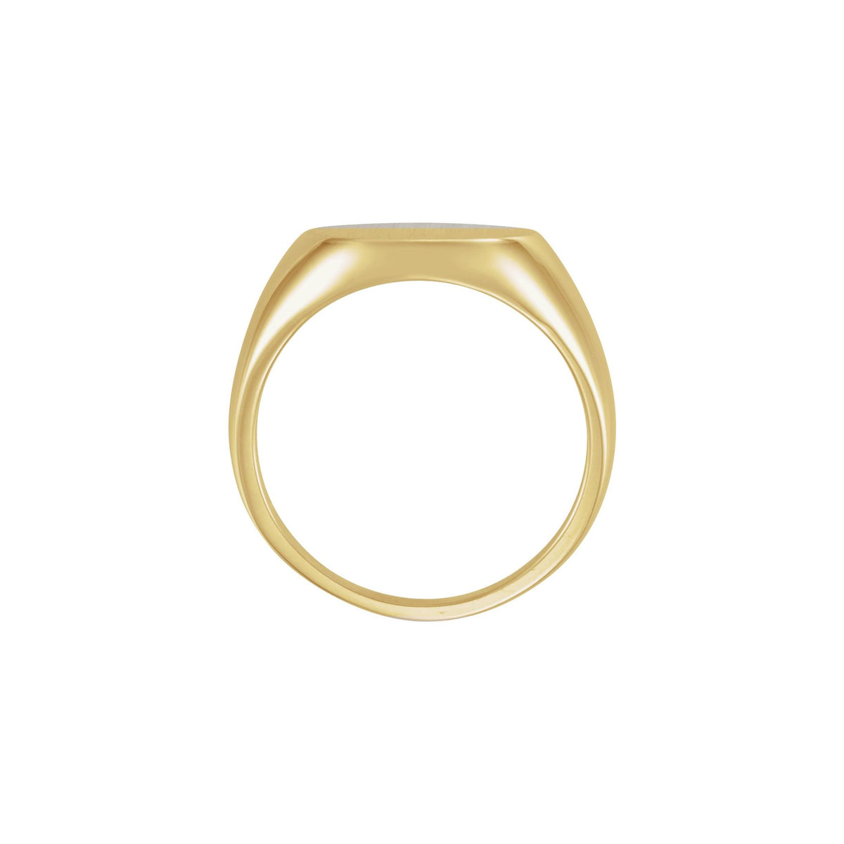 Round Signet Ring in 14K Gold - 14K Yellow Gold