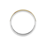 Stepped-Edge Inlay Flat Band in 14K Gold - 14K Two-Tone Gold