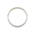 Stepped-Edge Inlay Flat Band in 14K Gold - 14K Two-Tone Gold
