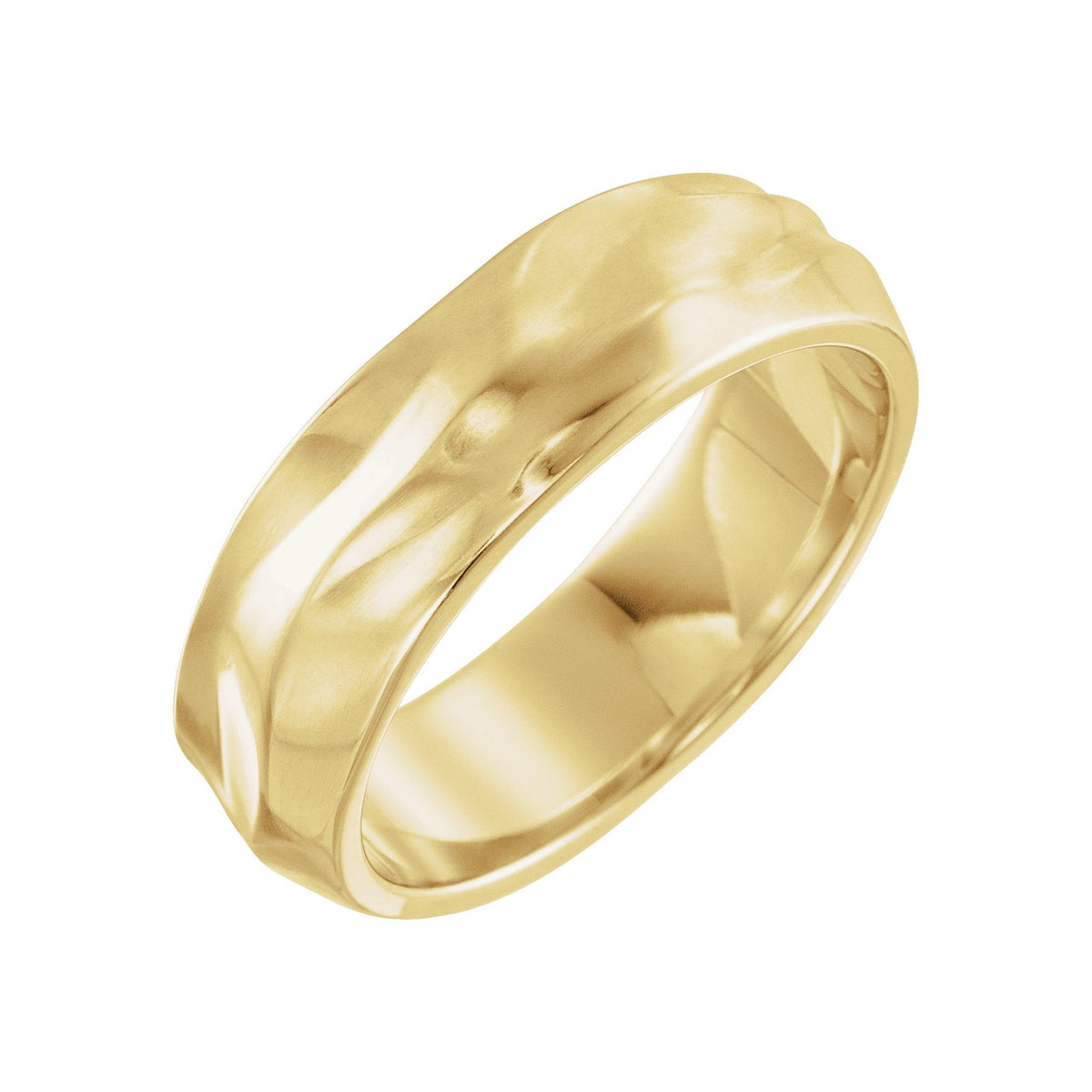 Textured Band in 14K Gold - 14K Yellow Gold