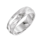 Textured Band in 14K Gold - 14K White Gold