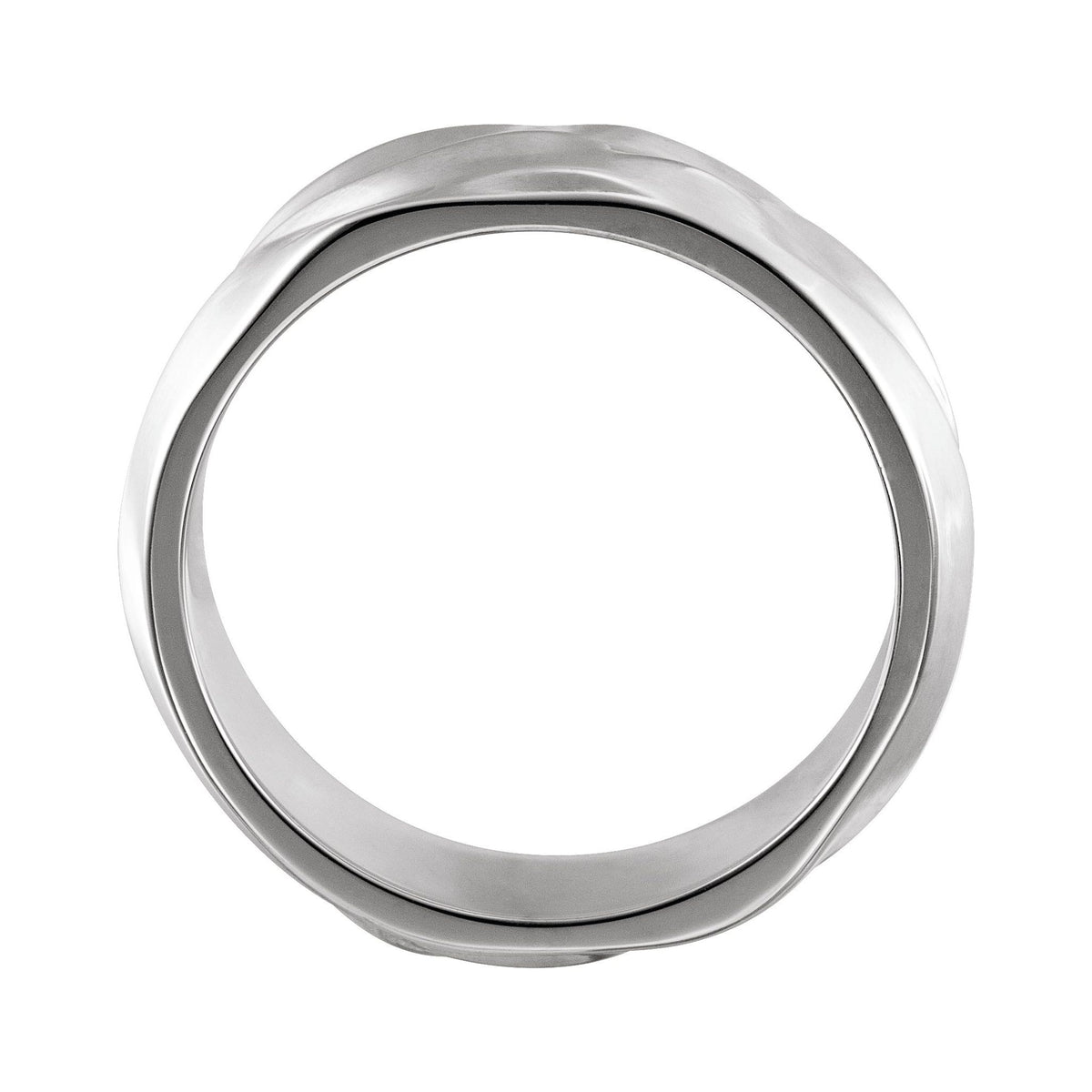 Textured Band in 14K Gold - 14K White Gold