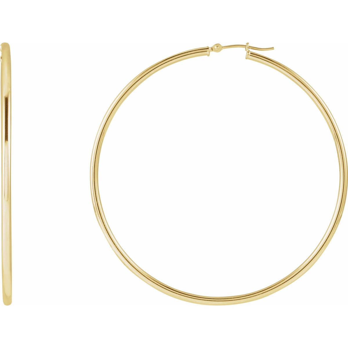 Tube Hoop Earrings in 14K Gold - 14K Yellow Gold