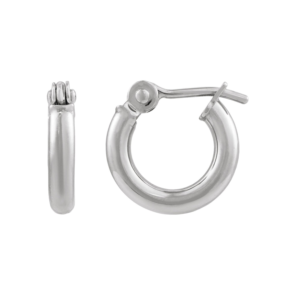 Tube Hoop Earrings in 14K Gold - 14K White Gold