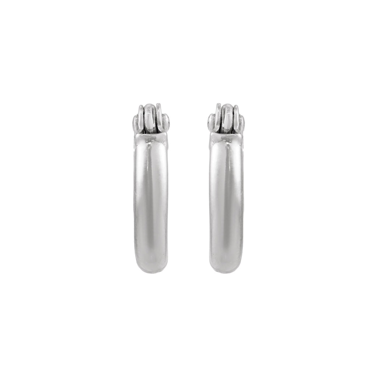 Tube Hoop Earrings in 14K Gold - 14K White Gold