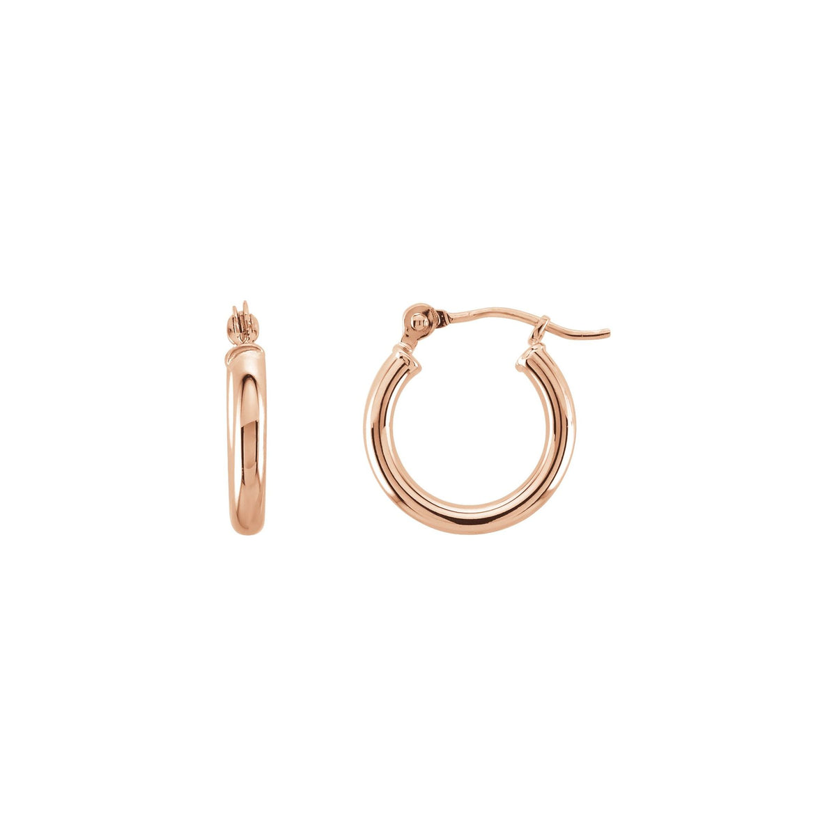 Tube Hoop Earrings in 14K Gold - 14K Rose Gold