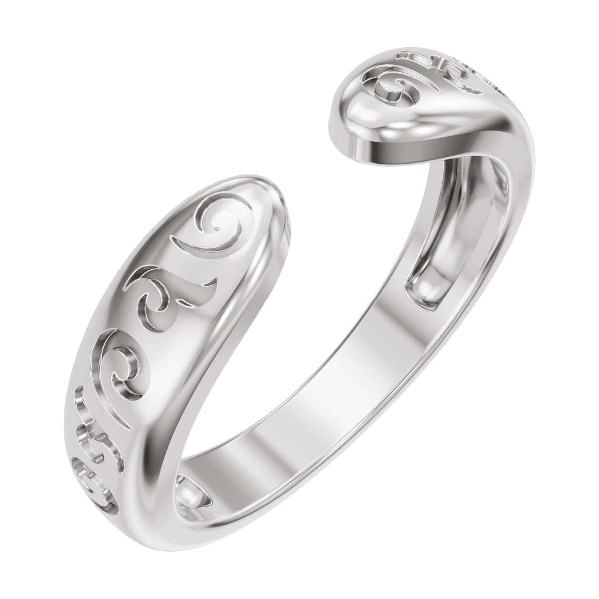 Vintage-Inspired Open Band in 14K Gold - 14K White Gold
