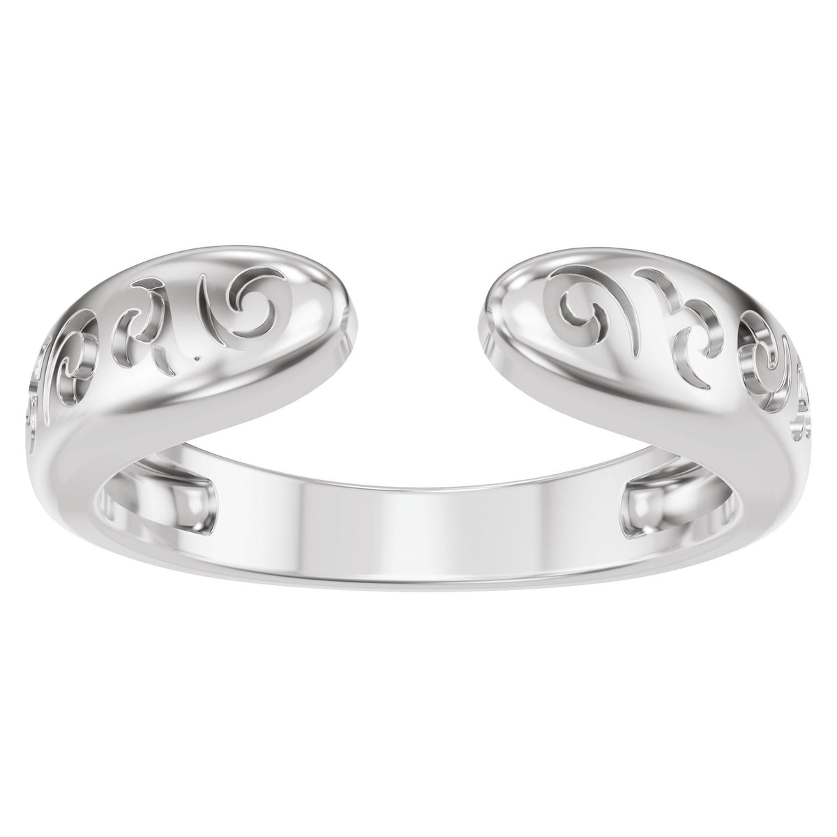 Vintage-Inspired Open Band in 14K Gold - 14K White Gold