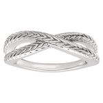 Wheat Criss-Cross Contour Band in 14K Gold - 14K White Gold