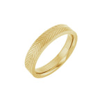 Wheat Patterned Band in 14K Gold - 14K Yellow Gold