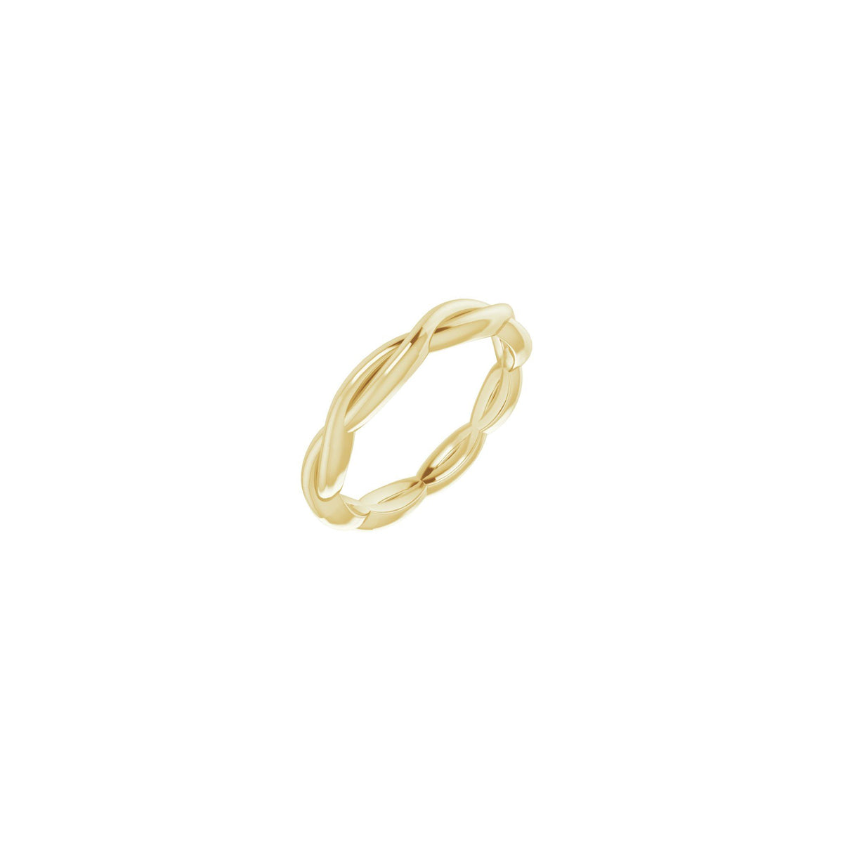 Woven-Design Band in 14K & 18K Gold or Platinum, 1.45mm Top - 14K Yellow Gold