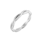 Woven-Design Band in 14K & 18K Gold or Platinum, 1.45mm Top - 14K White Gold