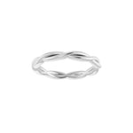 Woven-Design Band in 14K & 18K Gold or Platinum, 1.45mm Top - 14K White Gold