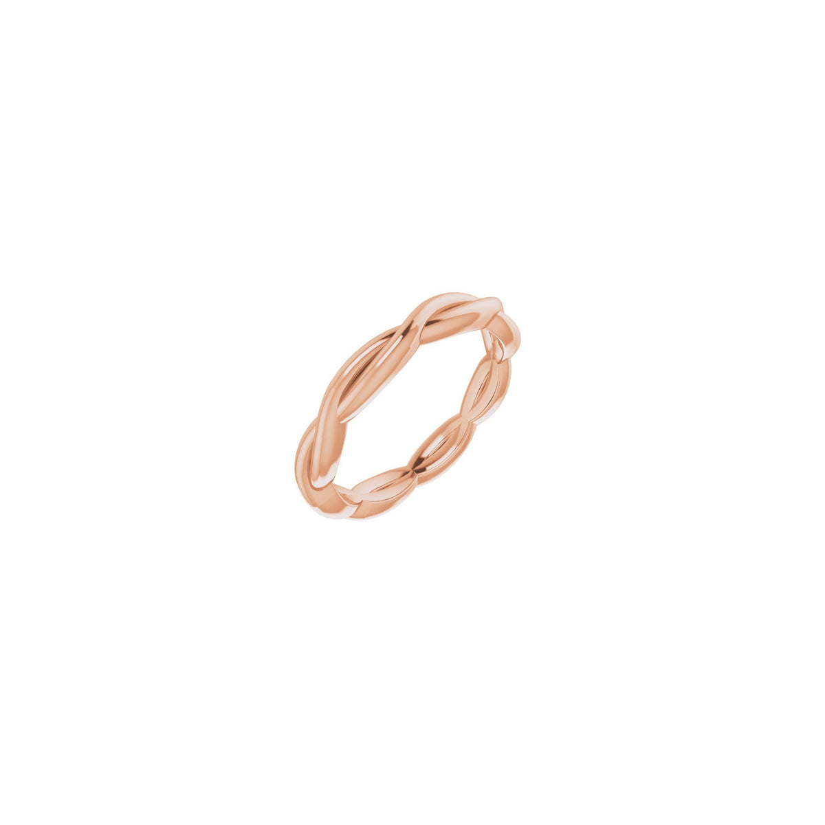 Woven-Design Band in 14K & 18K Gold or Platinum, 1.45mm Top - 14K Rose Gold