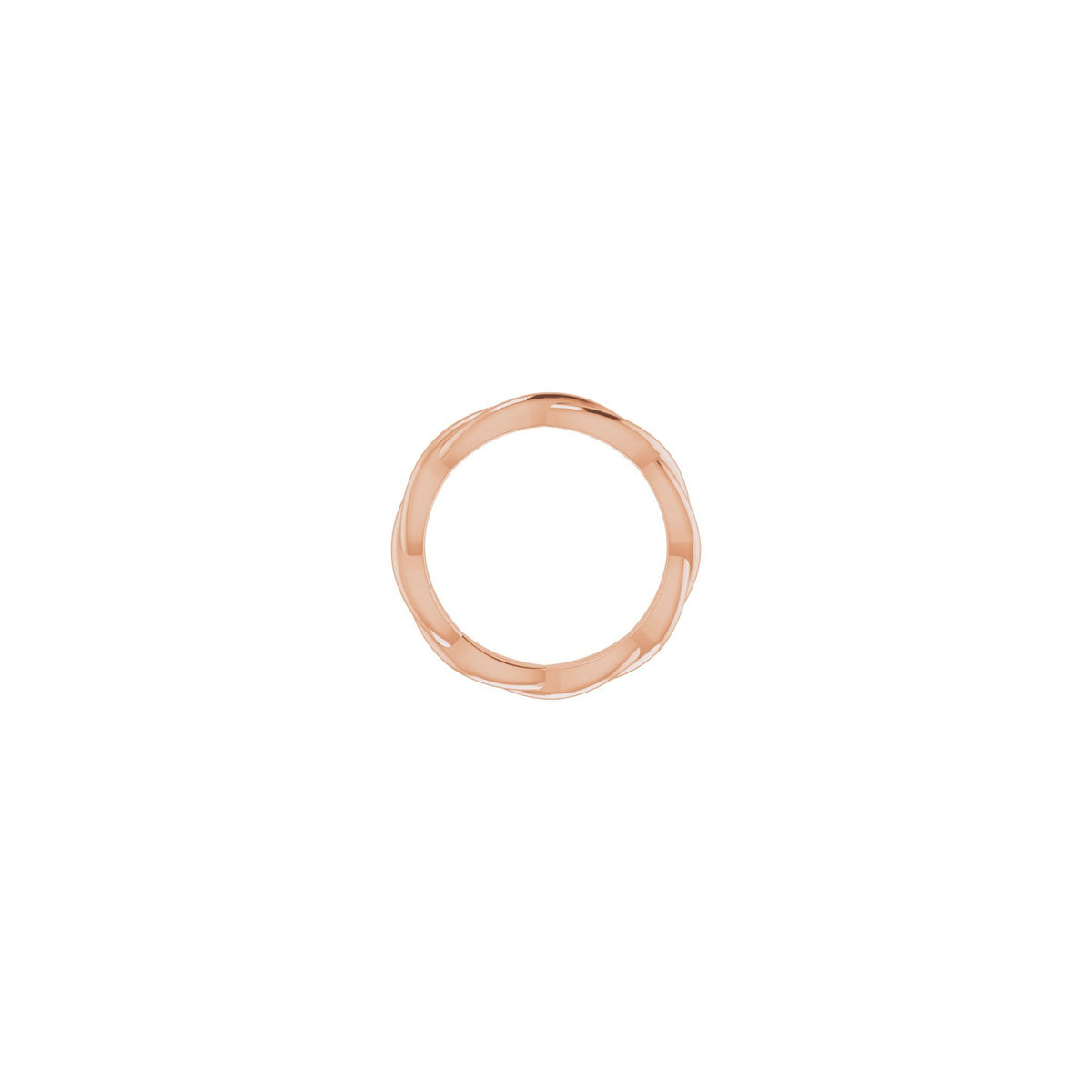 Woven-Design Band in 14K & 18K Gold or Platinum, 1.45mm Top - 14K Rose Gold