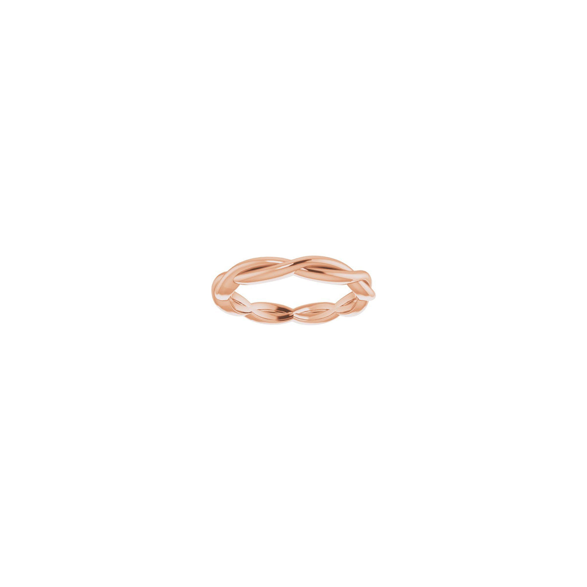 Woven-Design Band in 14K & 18K Gold or Platinum, 1.45mm Top - 14K Rose Gold