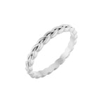 Woven-Design Band in 14K & 18K Gold or Platinum, 2mm Top - 14K White Gold