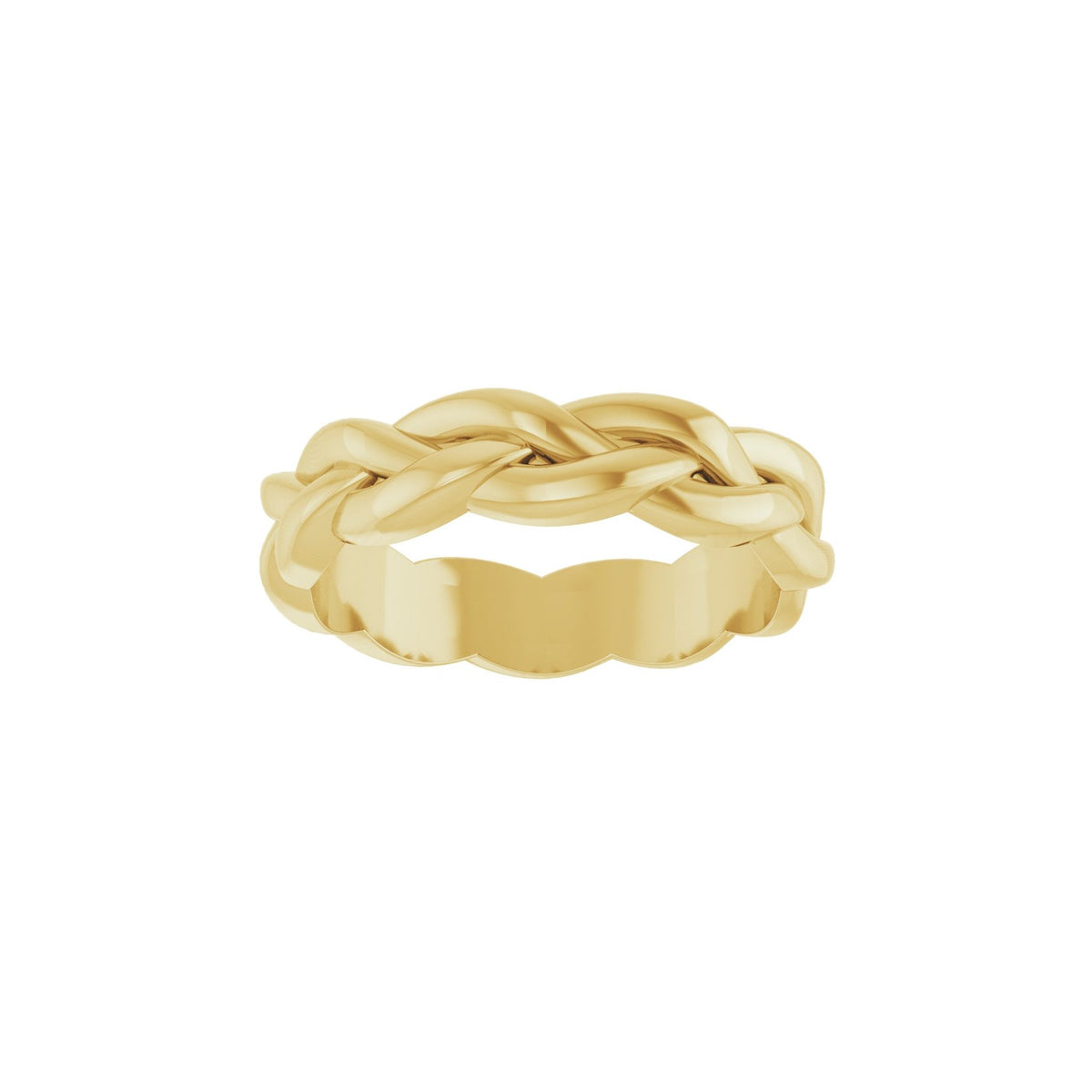 Woven-Design Band in 14K & 18K Gold or Platinum, 2mm Top - 18K Yellow Gold