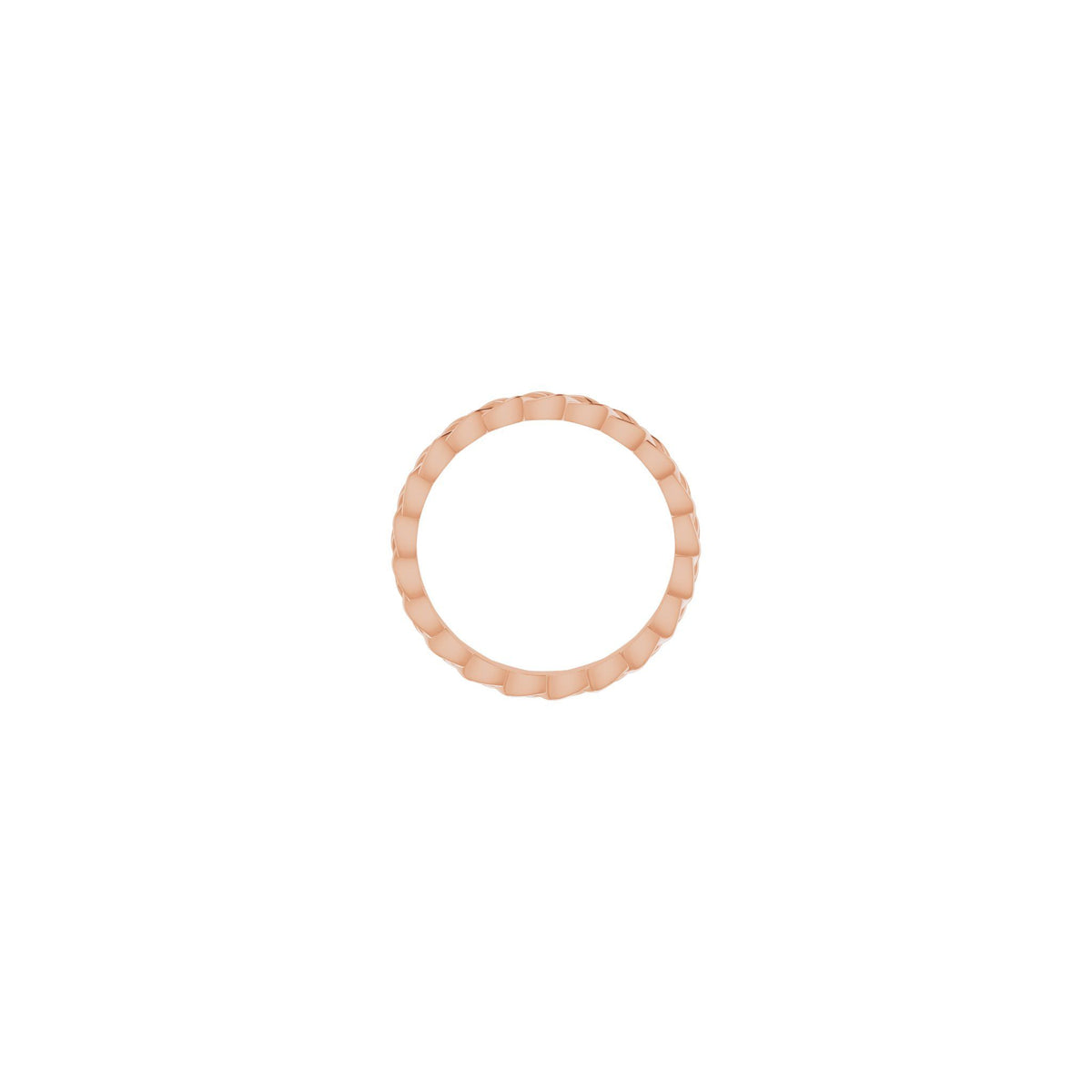 Woven-Design Band in 14K & 18K Gold or Platinum, 2mm Top - 14K Rose Gold