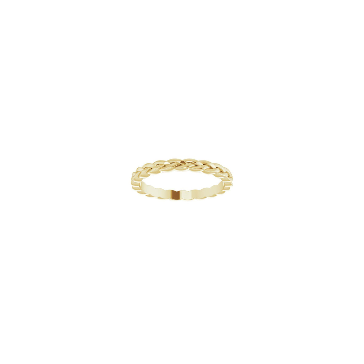 Woven-Design Band in 14K & 18K Gold or Platinum, 2mm Top - 14K Yellow Gold