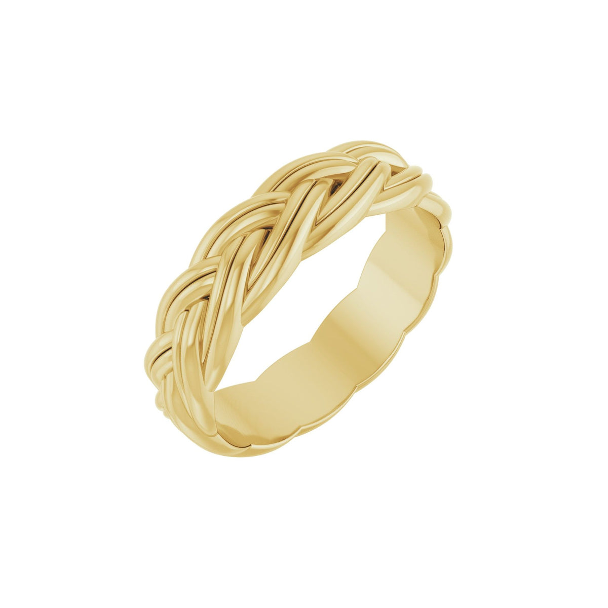 Woven-Design Band in 14K Gold, 6 mm - 14K Yellow Gold