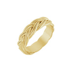 Woven-Design Band in 14K Gold, 6 mm - 14K Yellow Gold