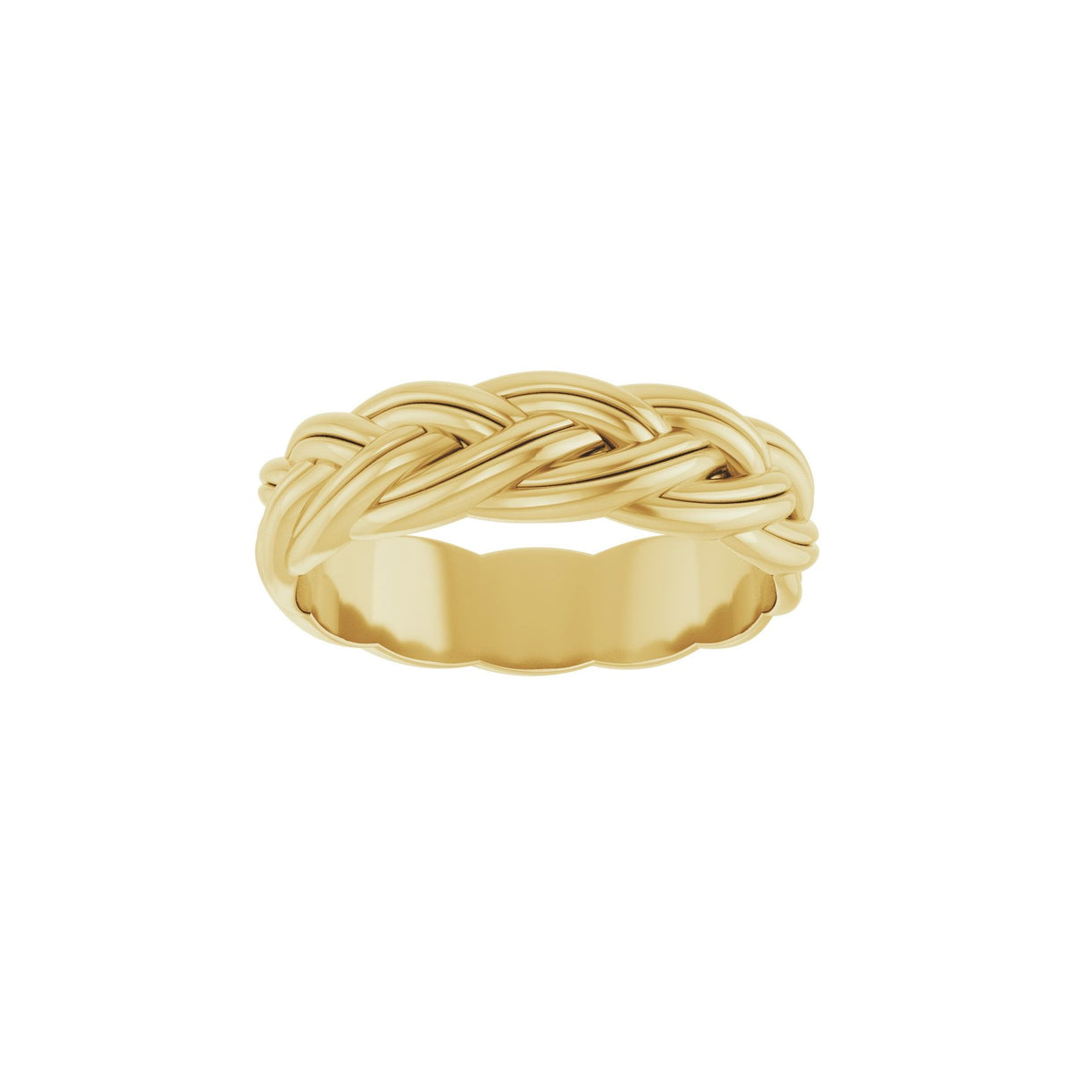 Woven-Design Band in 14K Gold, 6 mm - 14K Yellow Gold