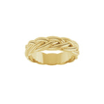 Woven-Design Band in 14K Gold, 6 mm - 14K Yellow Gold