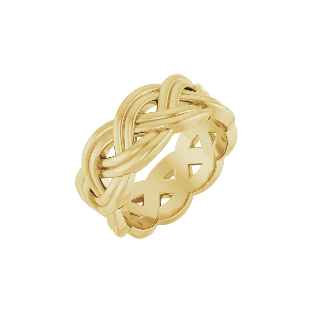 Woven-Design Band in 14K Gold, 8 mm - 14K Yellow Gold