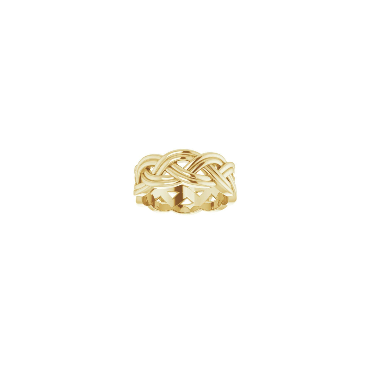 Woven-Design Band in 14K Gold, 8 mm - 14K Yellow Gold