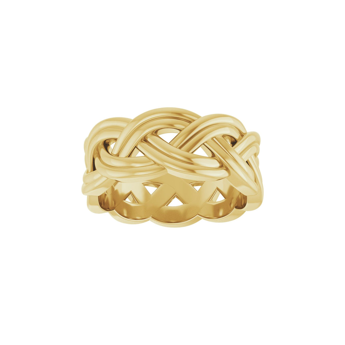 Woven-Design Band in 14K Gold, 8 mm - 14K Yellow Gold