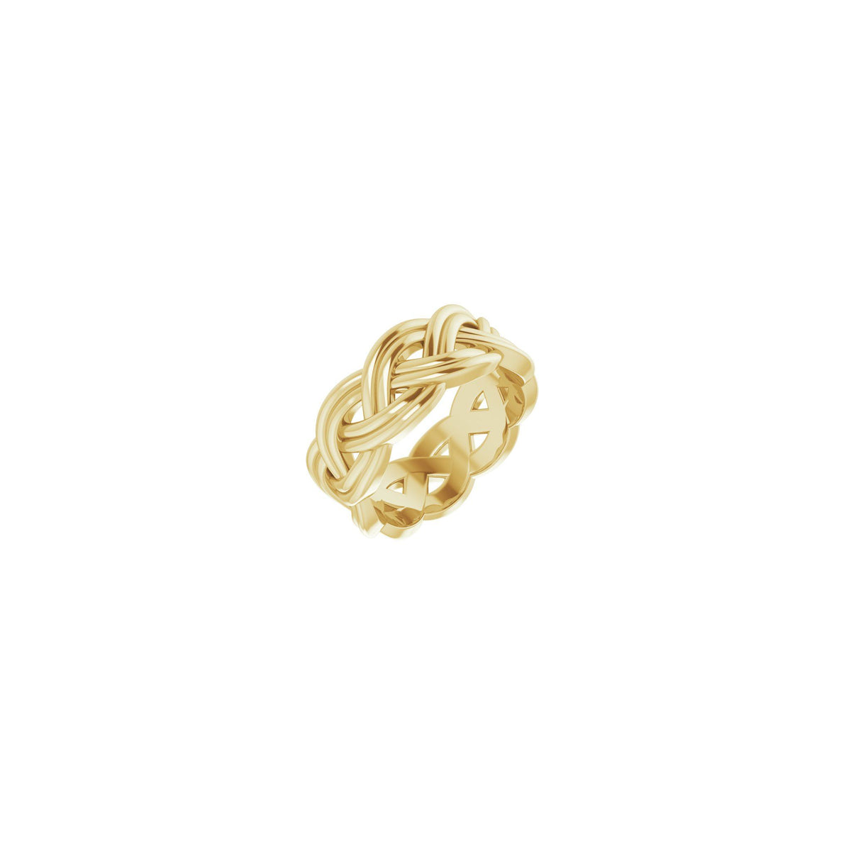 Woven-Design Band in 14K Gold, 8 mm - 14K Yellow Gold