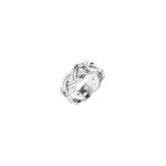 Woven-Design Band in 14K Gold, 8 mm - 14K White Gold