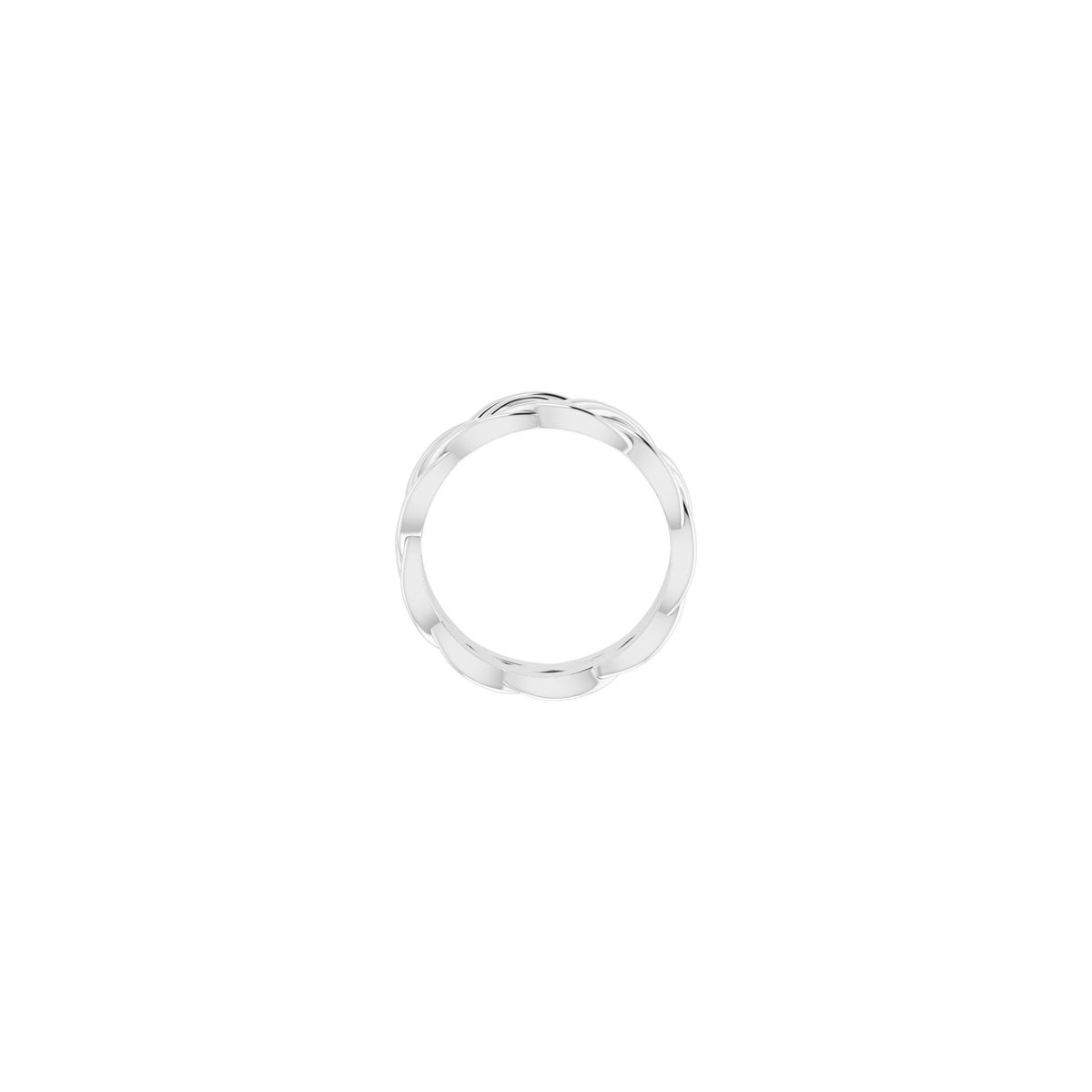 Woven-Design Band in 14K Gold, 8 mm - 14K White Gold