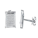 10 Karat White Gold 0.25 Carat Diamond Square Earrings - Picasso Gold & Diamond Jewelry